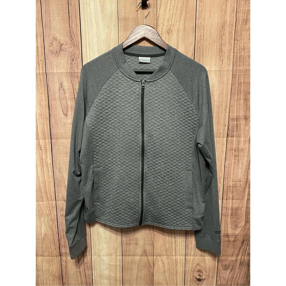Columbia Quilted Zip-Front Bomber Jacket - Charcoal